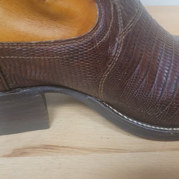Brown and Tan Western Cowboy Boots - Picture 6 of 10